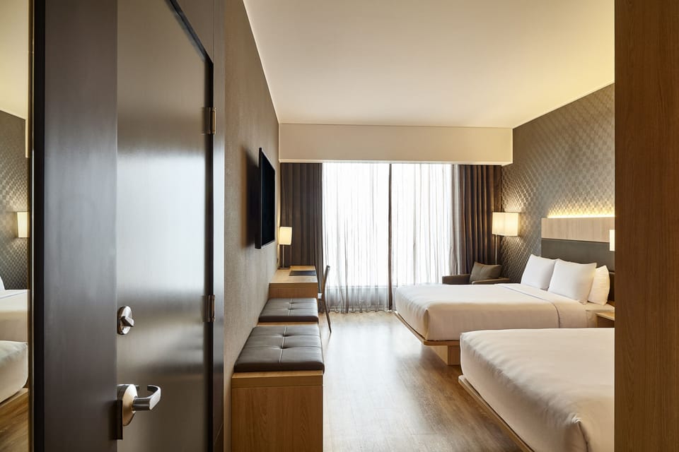 Room, 2 Double Beds | Desk, laptop workspace, free WiFi, bed sheets