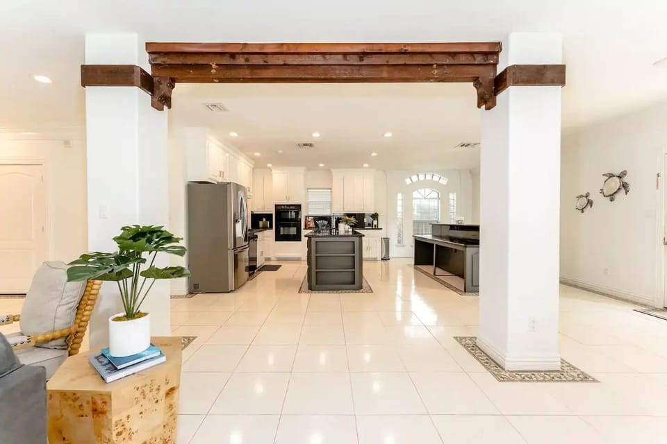 A bright, fully equipped kitchen ready for fresh-caught Gulf feasts.