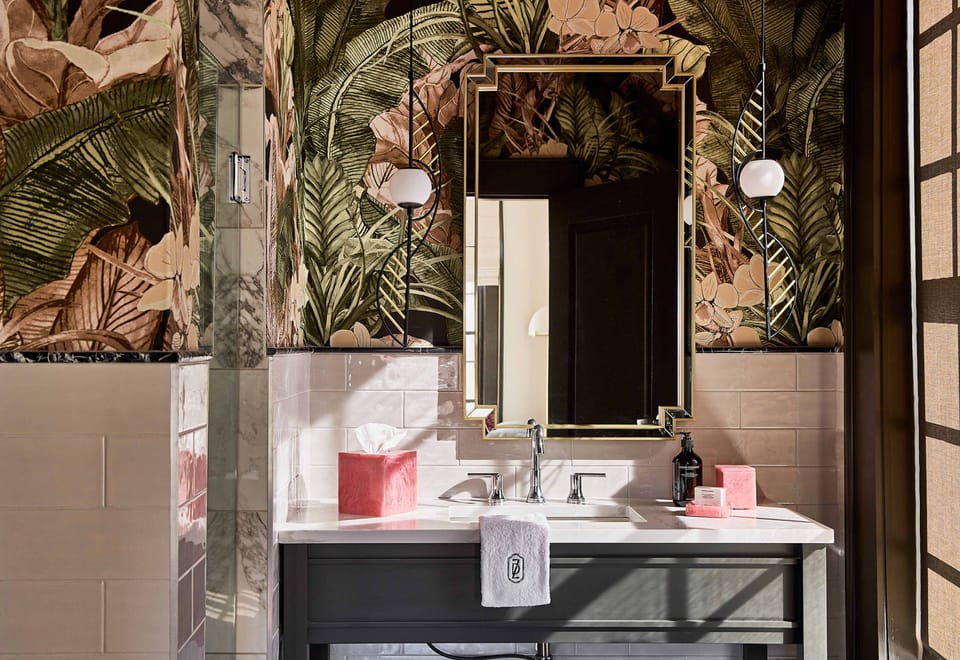 Wisteria Deluxe King | Bathroom | Free toiletries, hair dryer, bathrobes, towels