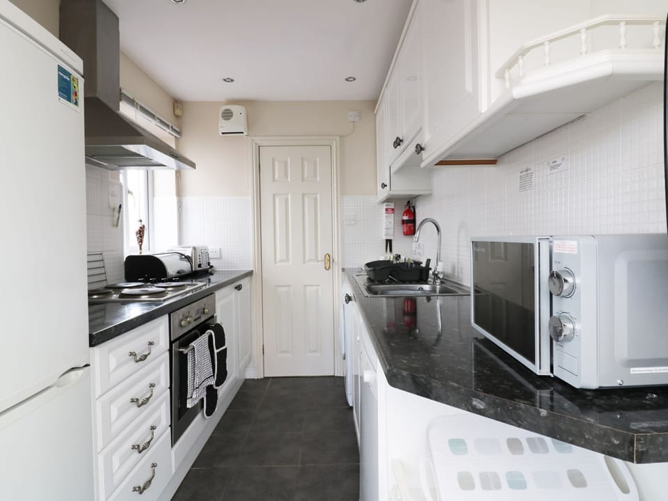 Fridge, dishwasher, electric kettle, toaster