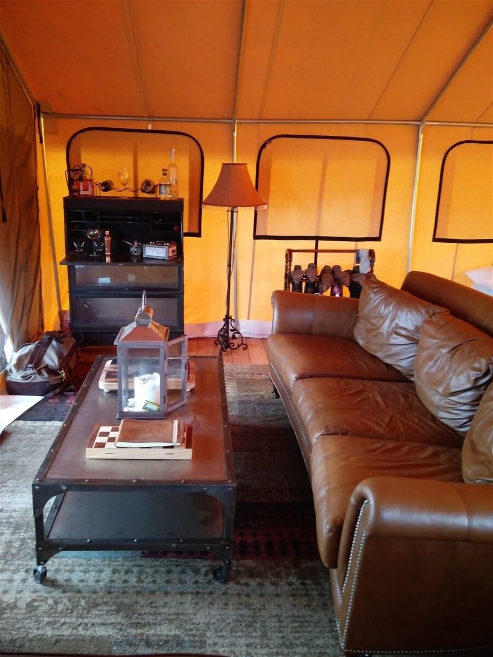 King tent sitting area