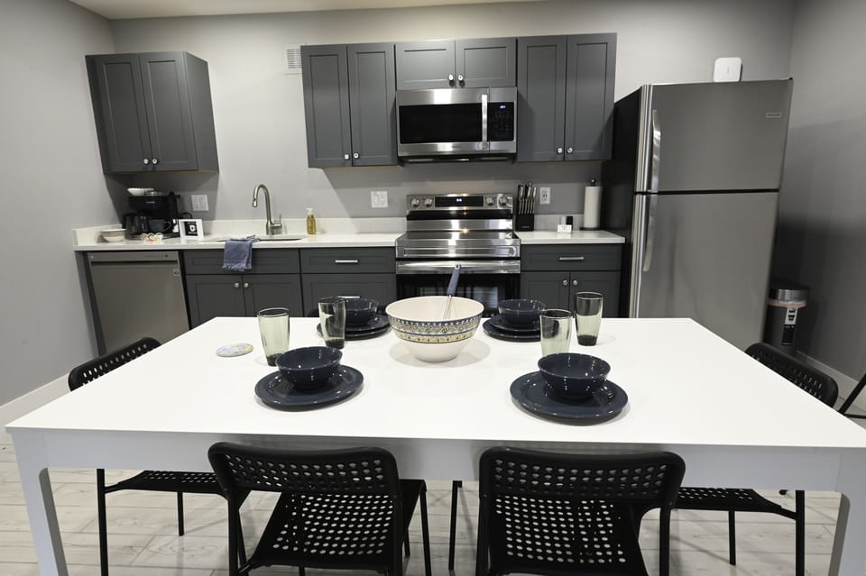 Large open fully stocked kitchen