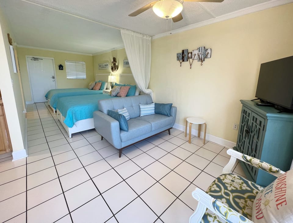 View of the living space and into the sleeping area. - View of the living space and into the sleeping area.