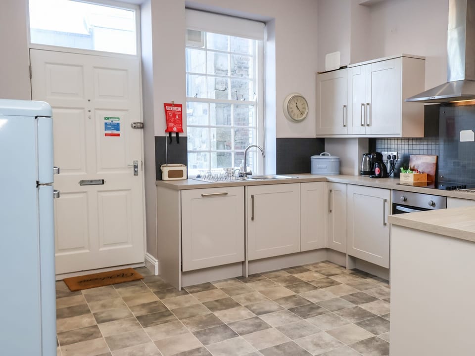 Fridge, dishwasher, electric kettle, toaster