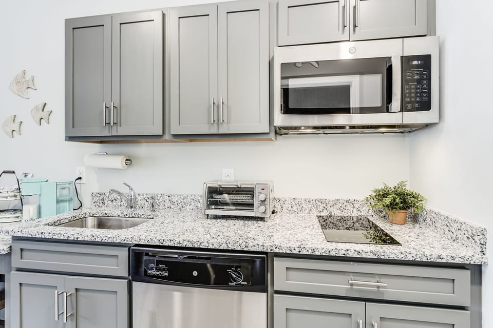 Fully stocked kitchen in condo