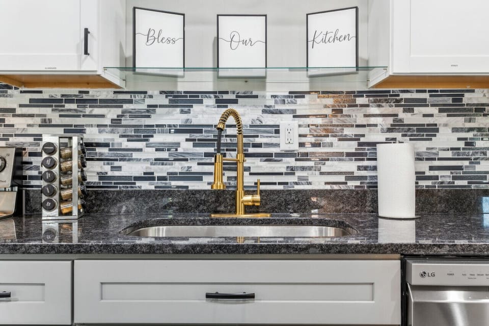 Custom kitchen that’s  well-equipped and great for preparing delicious meals during your stay
