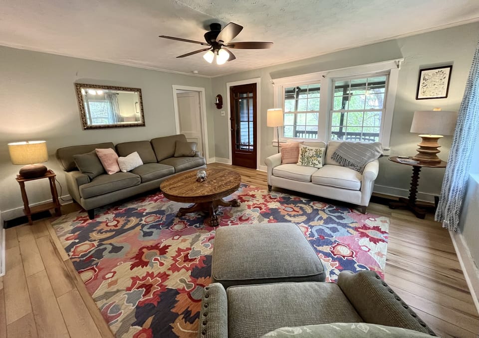 Large living room, perfect for relaxing and entertaining family and friends.