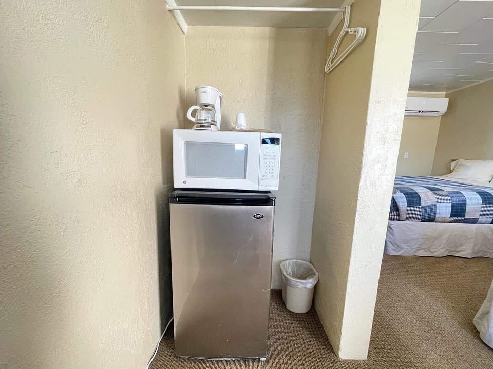 Mini Fridge, Microwave & Coffee Pot