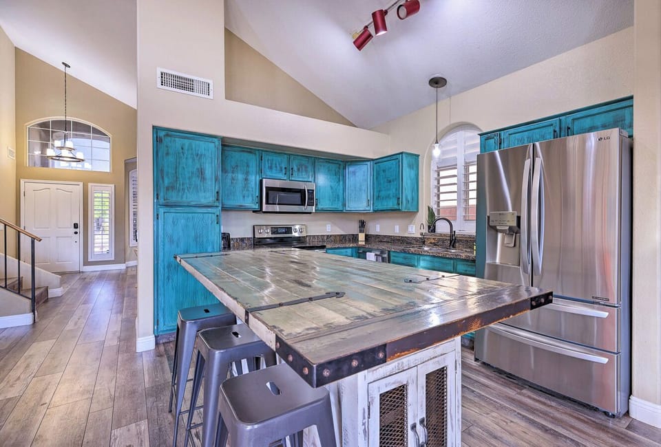Kitchen island with additional seating.  Family friendly with extra space.
