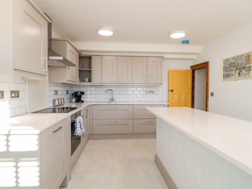 Fridge, dishwasher, electric kettle, toaster