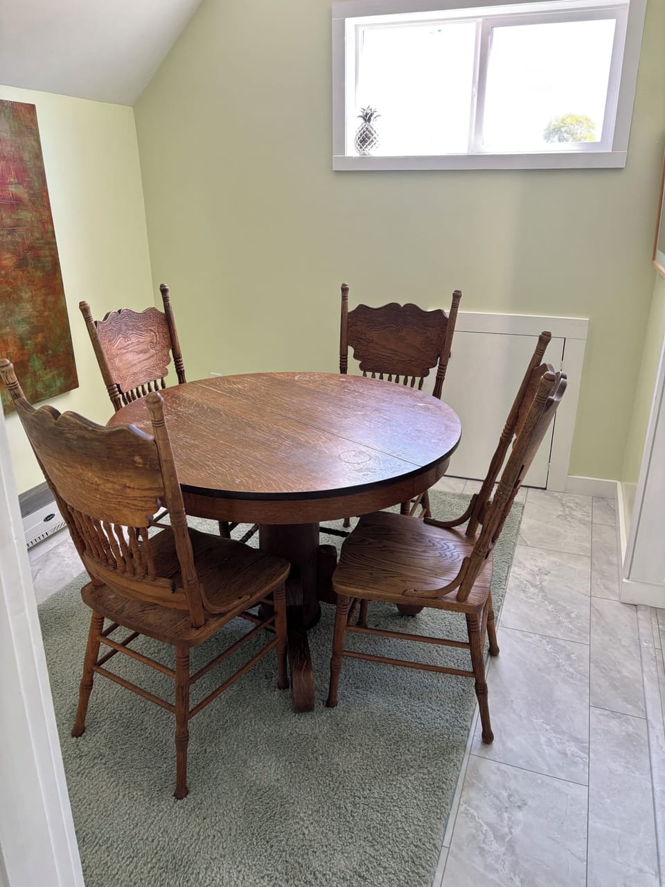 Upstairs table for games and puzzles