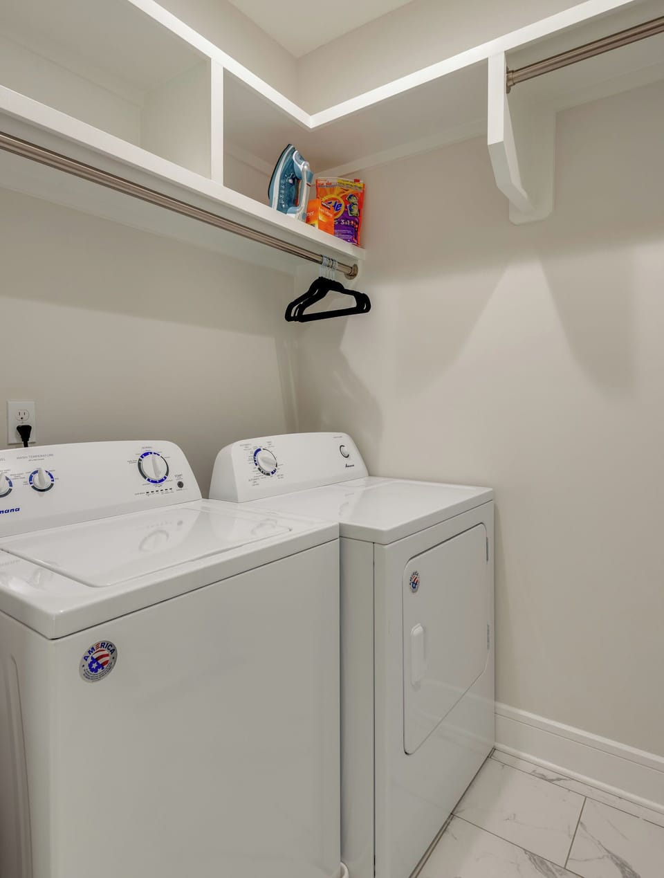 Convenient in-home laundry with complimentary detergent provided for your stay.