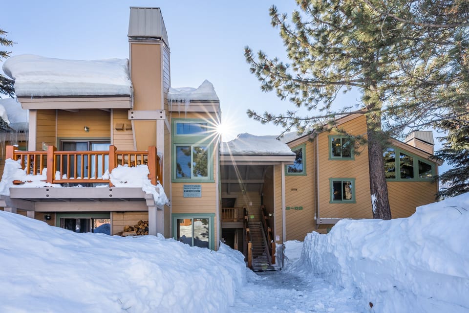 Exterior view and entry of our condo. 
The front door is on the second floor.