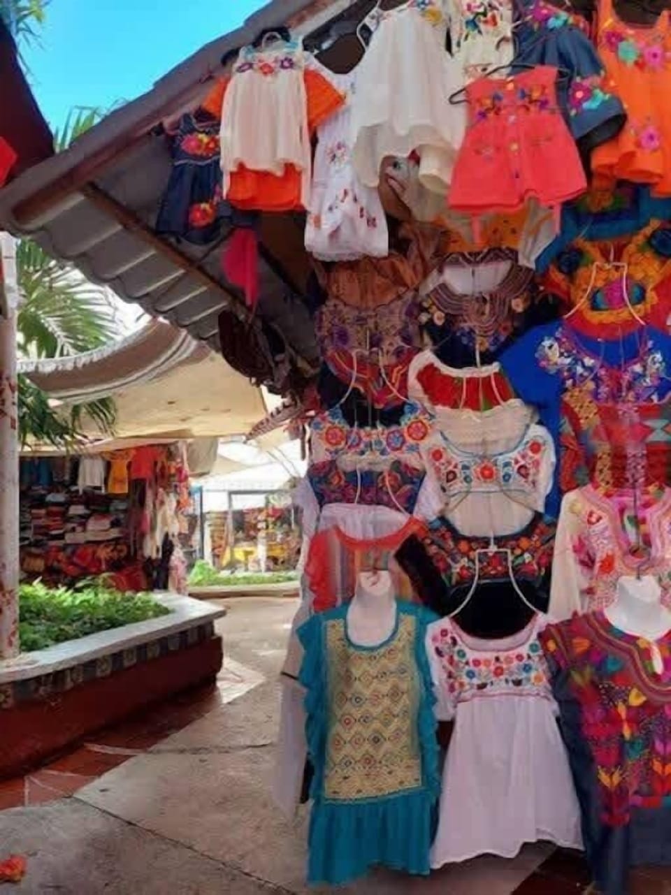 Local souvenir market stalls