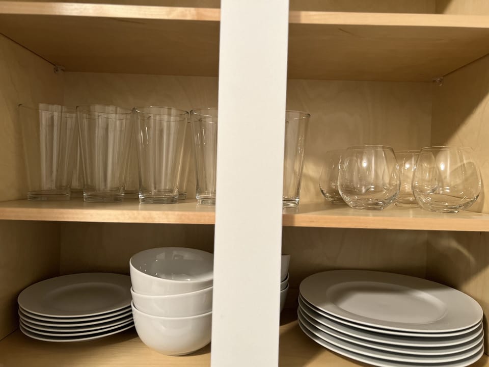 Cups and plates. 