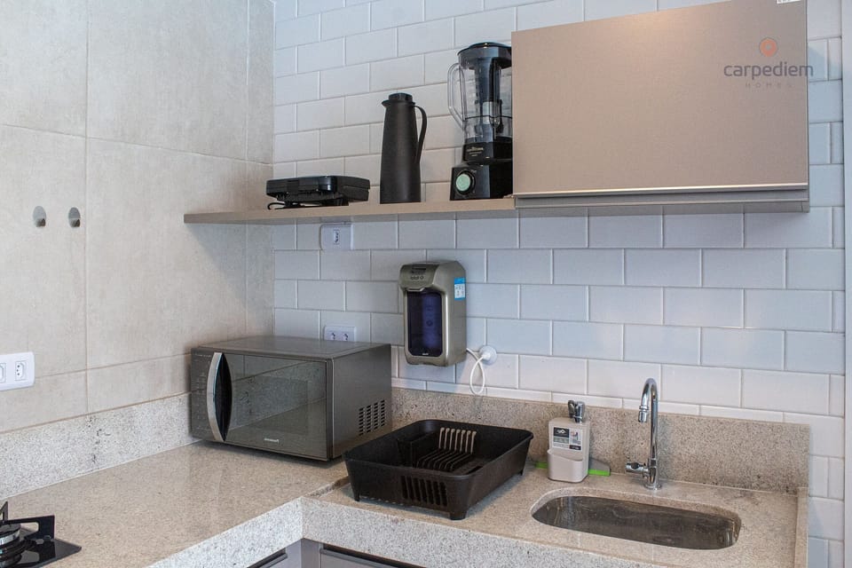 Apartment | Private kitchen | Fridge, microwave, stovetop, espresso maker