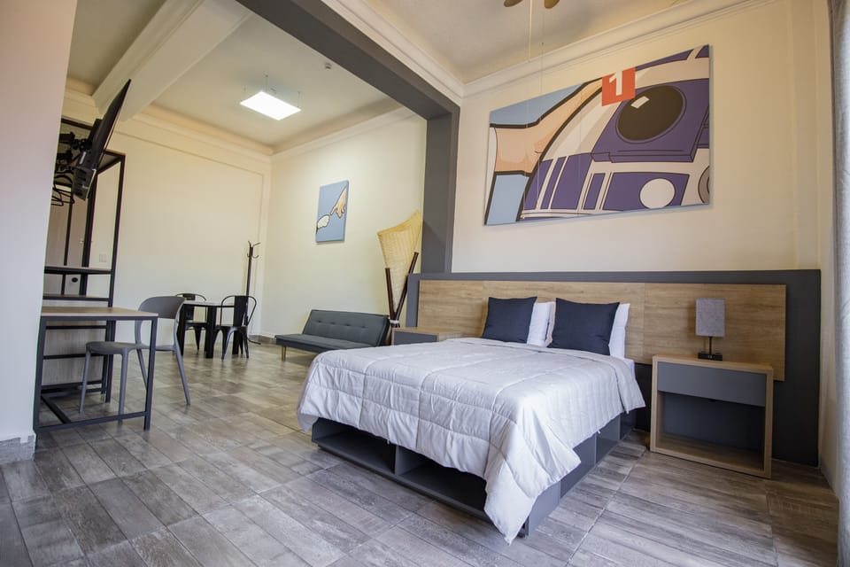 Basic Quadruple Room, 2 Queen Beds | Down comforters, desk, laptop workspace, free WiFi