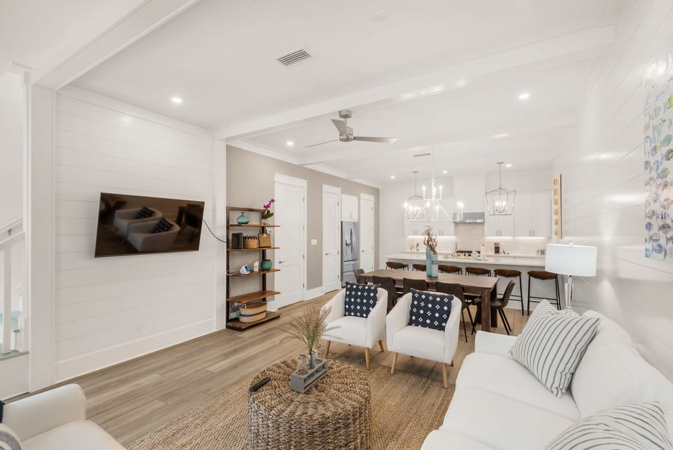 Living room with flat screen TV