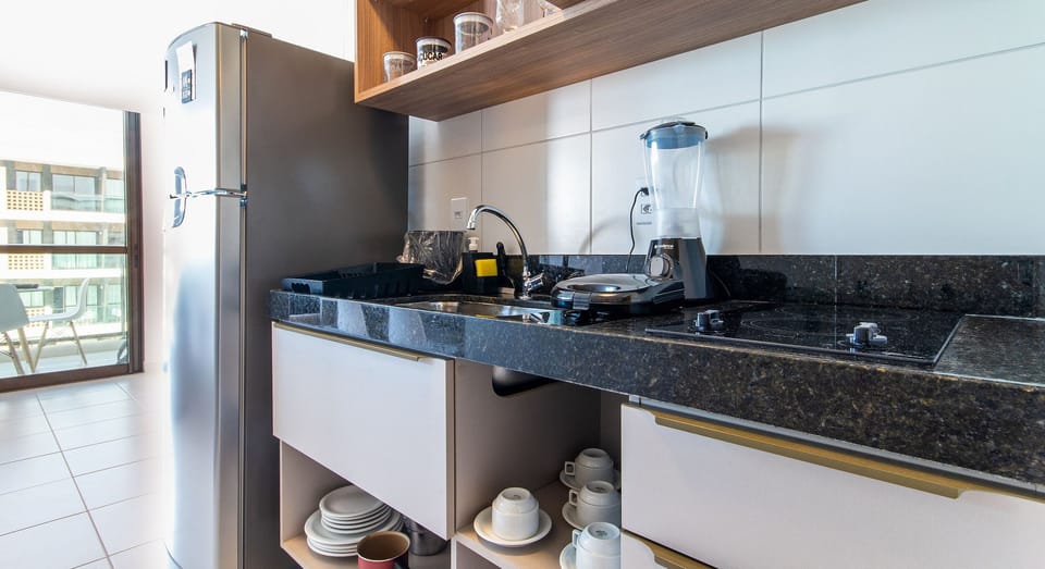 Apartment | Private kitchen | Fridge, microwave, stovetop, toaster