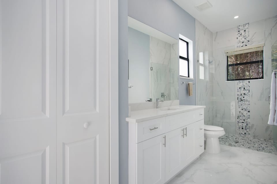 Guest bathroom en suite, toilet with hand bidet sprayer