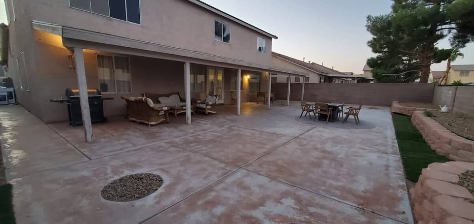fully fenced backyard