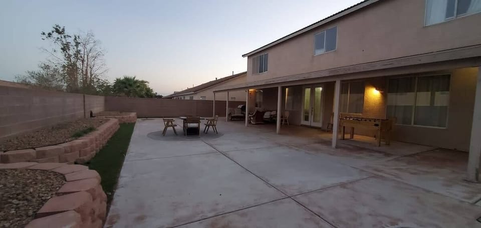 fenced backyard