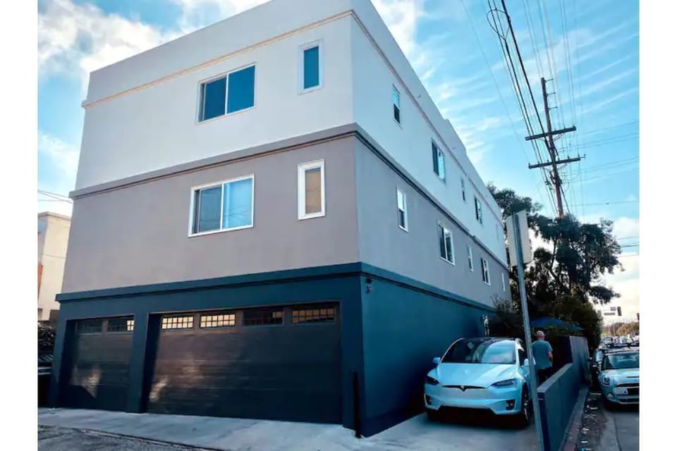 The apartment is the entire second floor of this building. (167 sq meters)