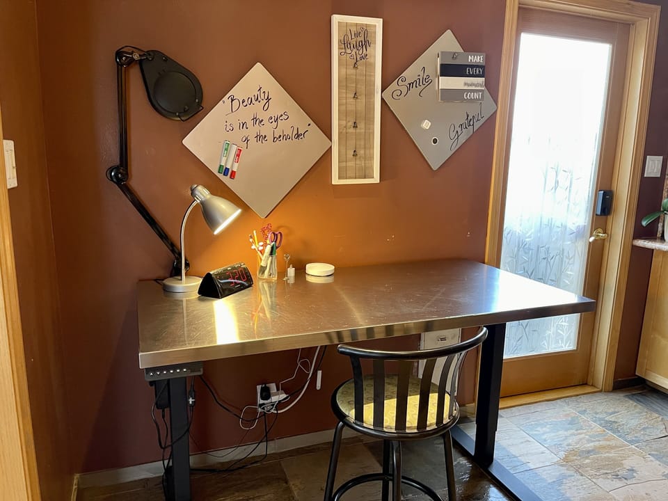 Sit to work or stand to wrap presents with this standing desk you can do it all.