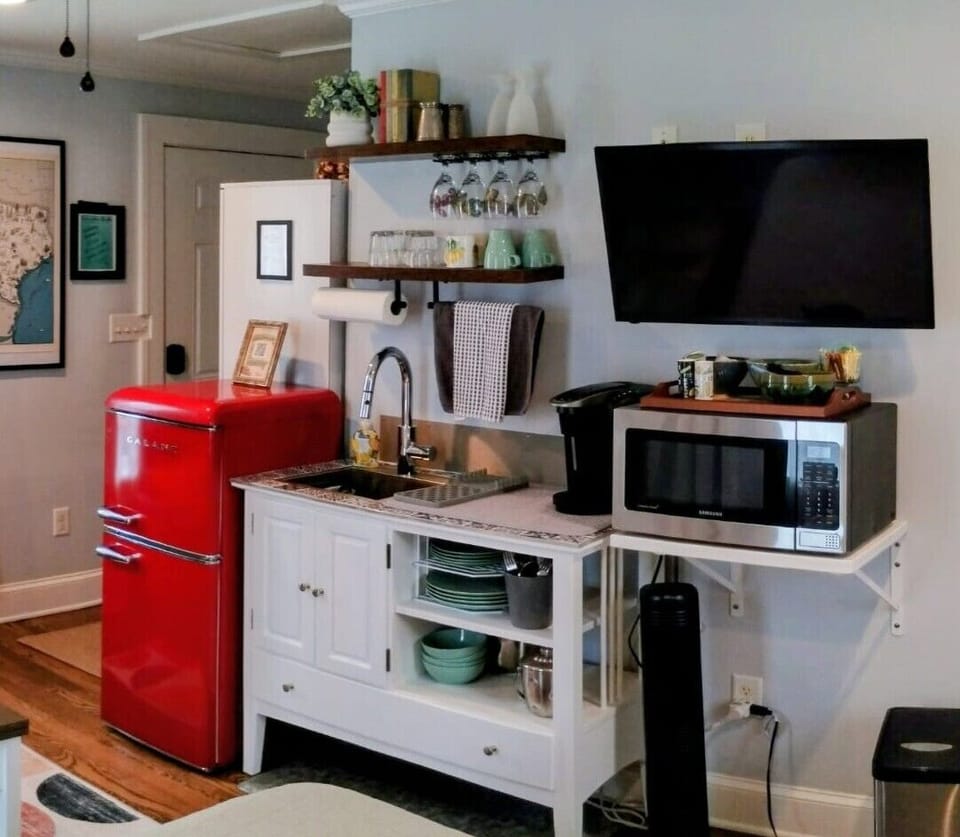 Fully stocked kitchenette