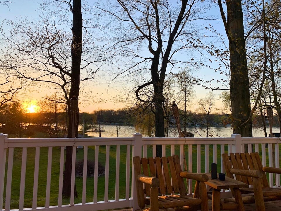 View from the porch off the living room, perfect spot to catch sunset.