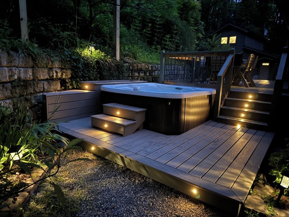 Outdoor spa tub