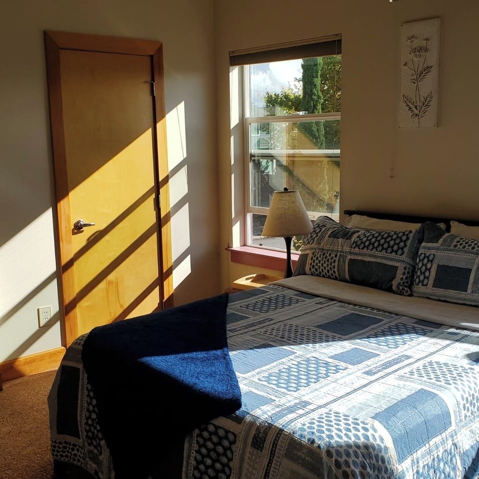 Master bedroom. Lots of light! More windows higher on the wall.