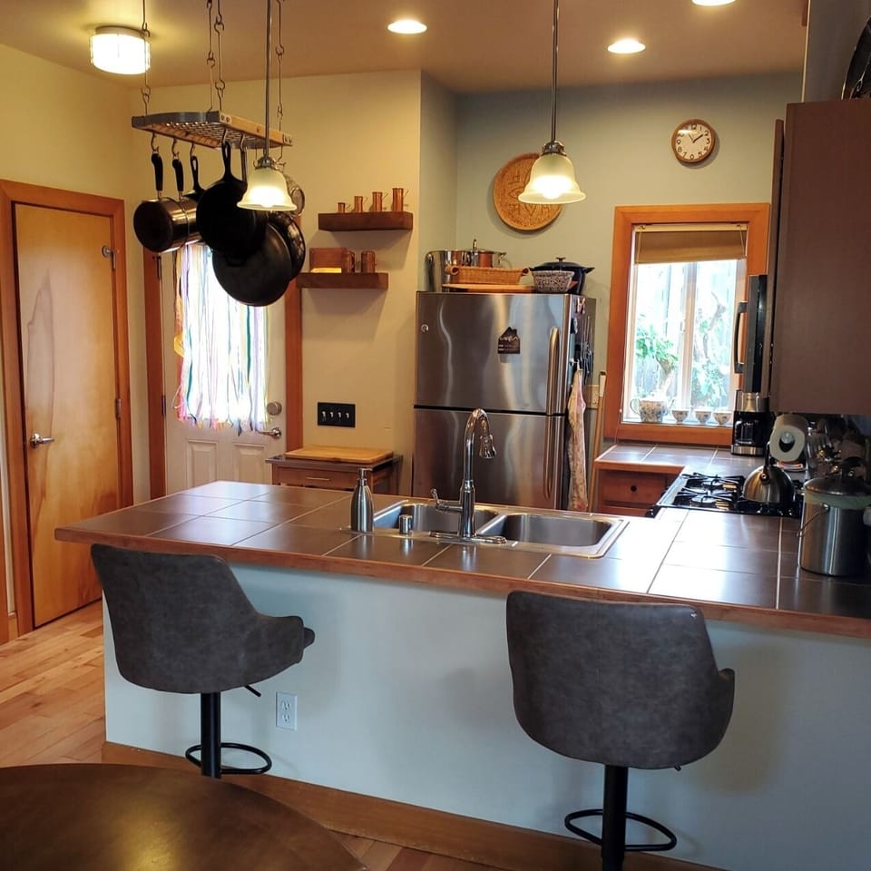 View of kitchen from the dining room