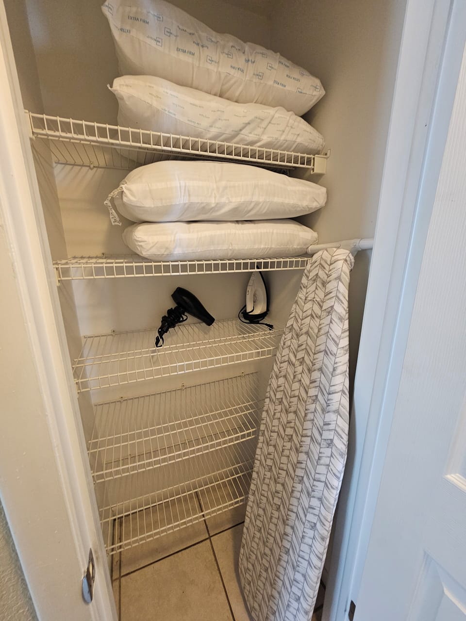 Extra pillows
Iron
Hair Dryer
Ironing Board