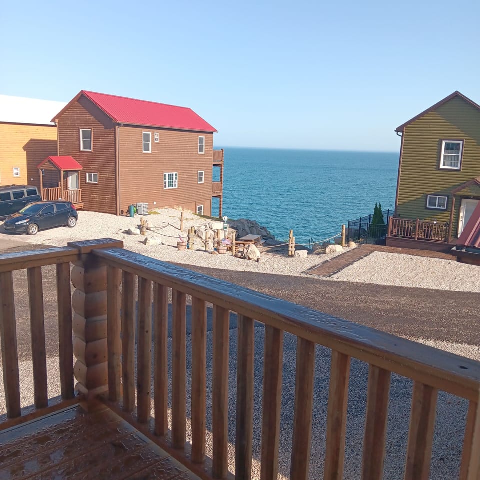 2nd floor balcony view of Lake Erie
