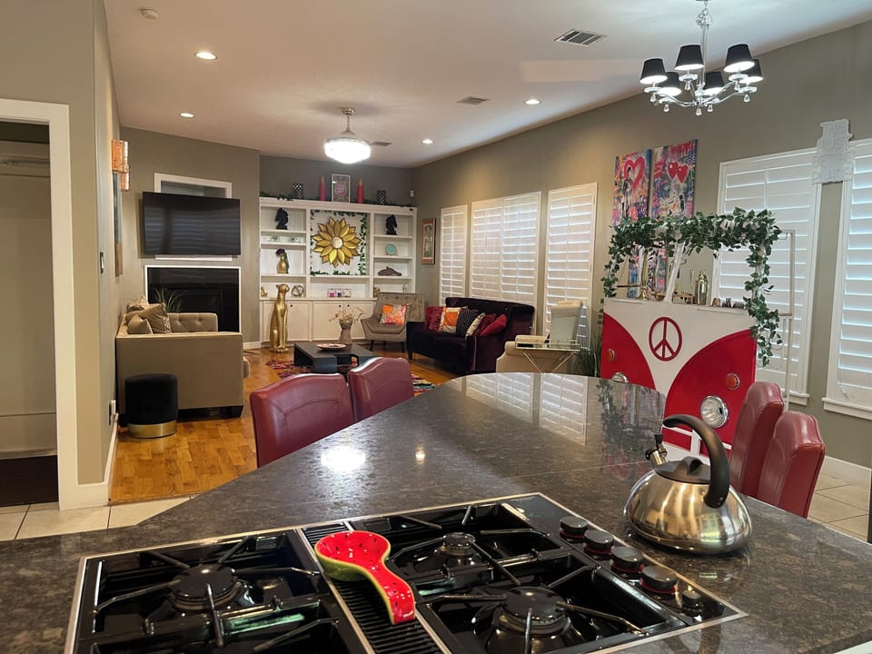 Luxury Villa | Private kitchen | Full-size fridge, microwave, oven, stovetop