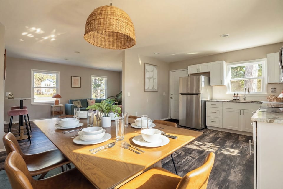 Bright dining area.