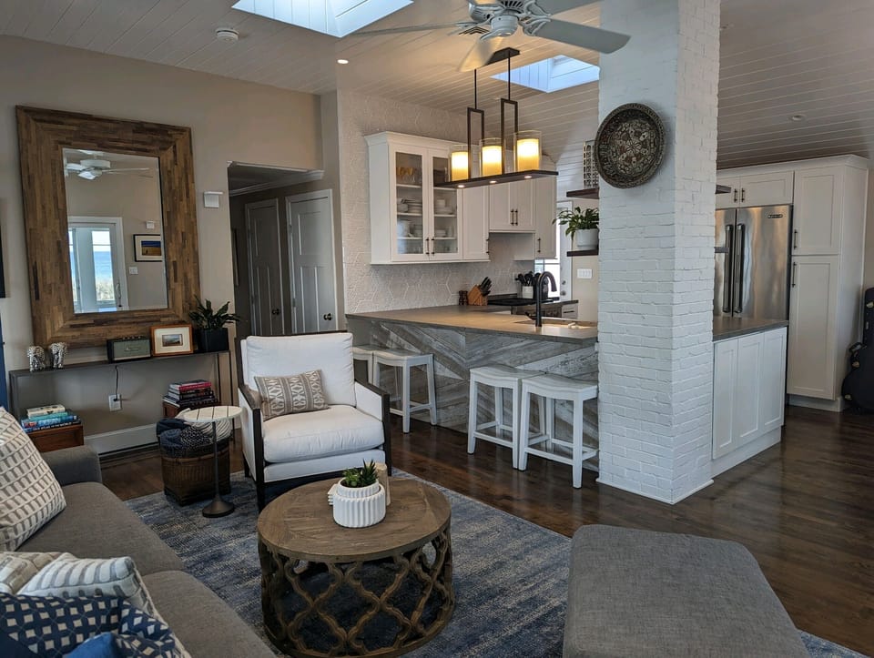 Living room and kitchen