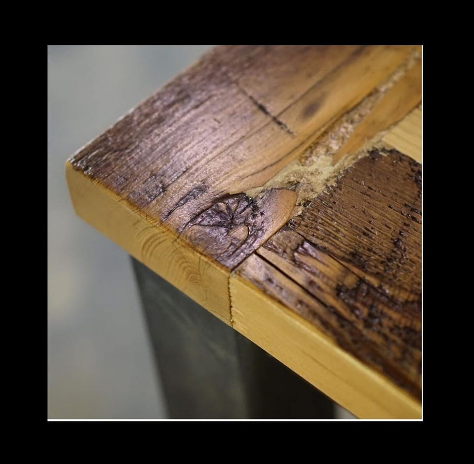 Custom reclaimed wood dining table
