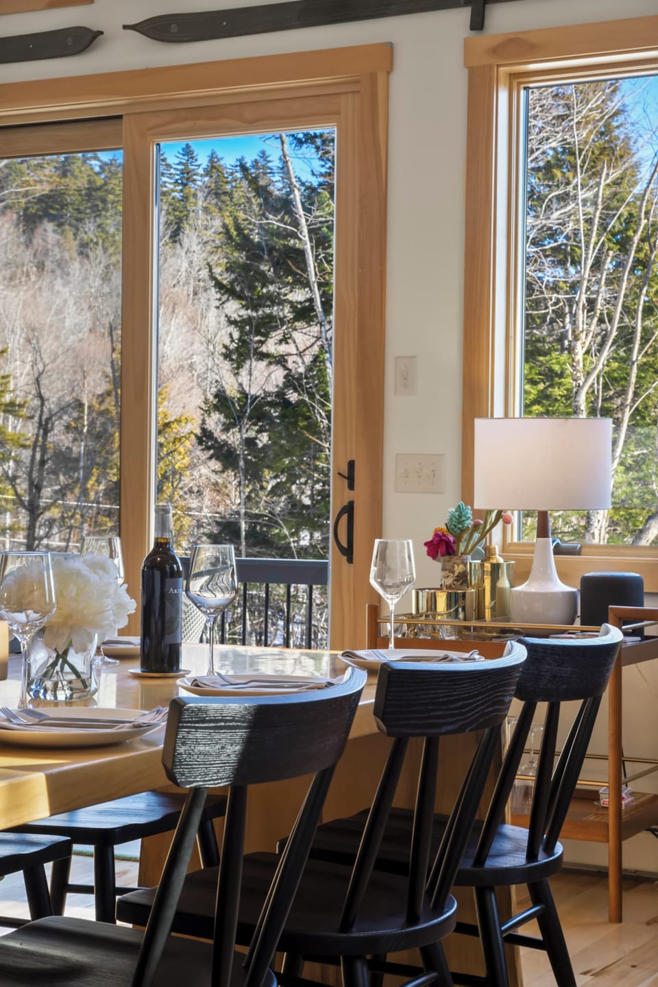 Ample seating at custom built island / dining table