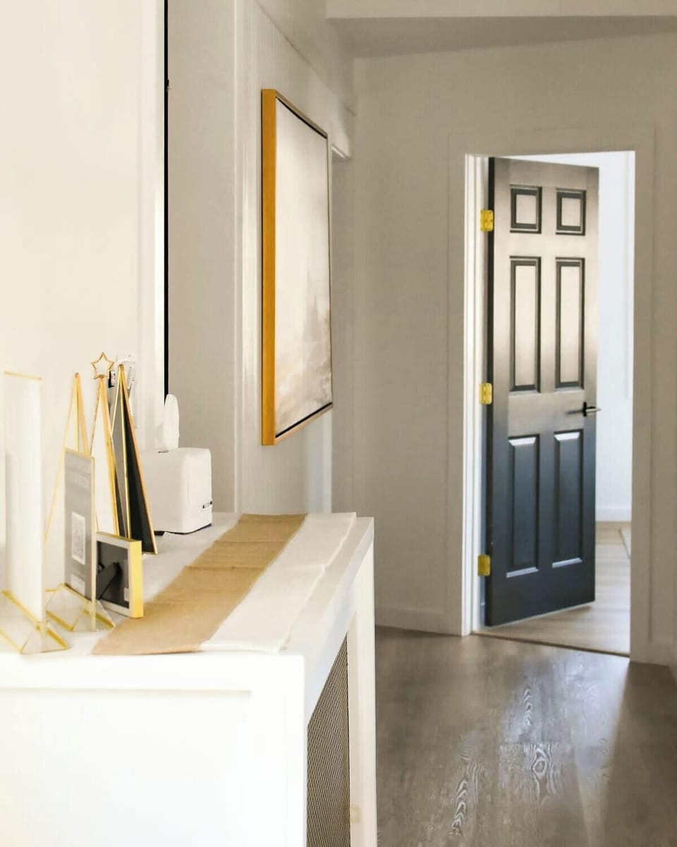 In-suite hallway — the apartment-style layout that sets Artist Bluff apart.