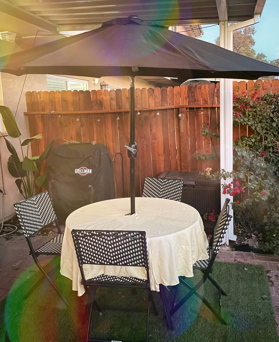 Grill and private patio