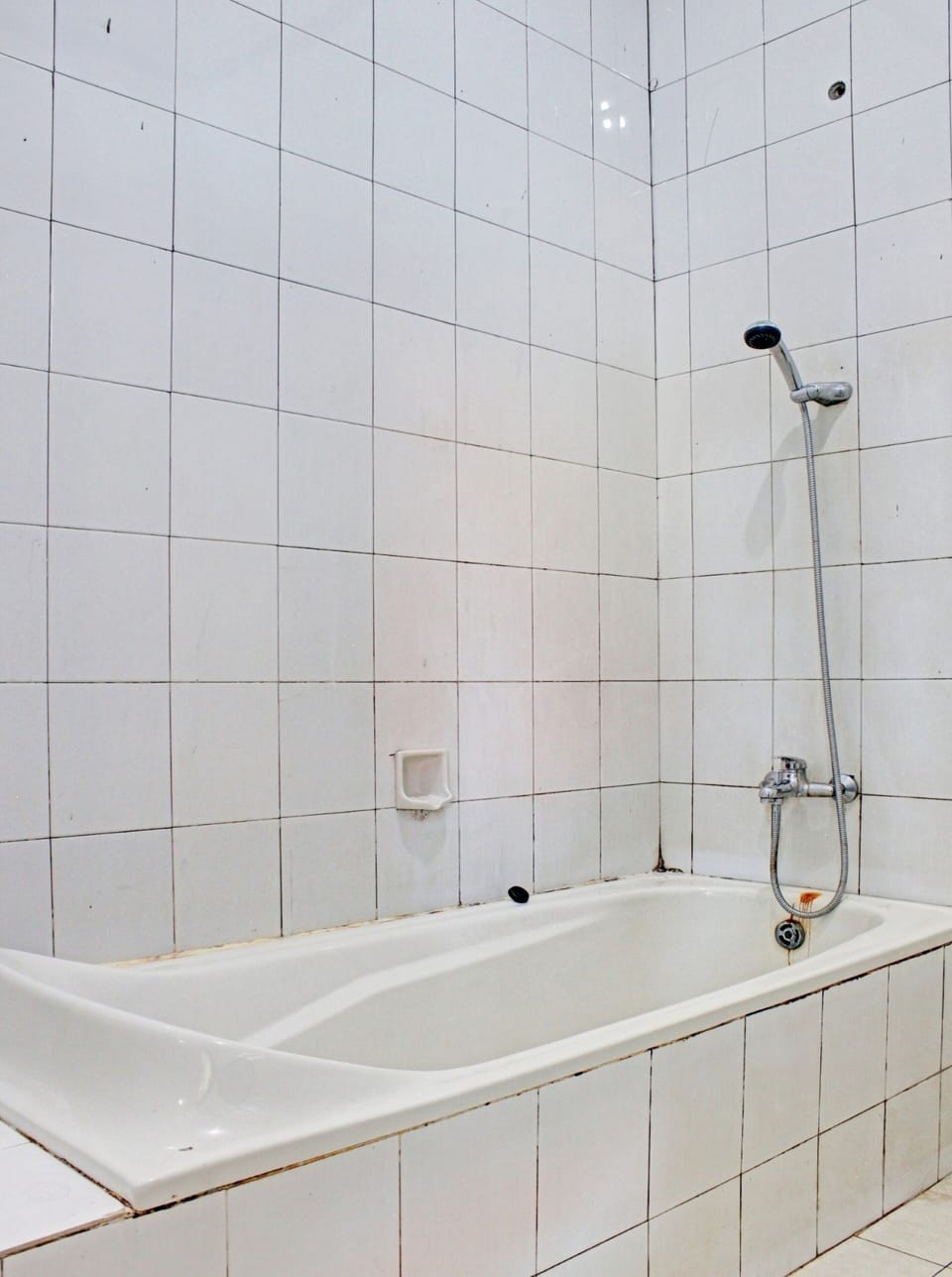 Shower, rainfall showerhead, towels, toilet paper
