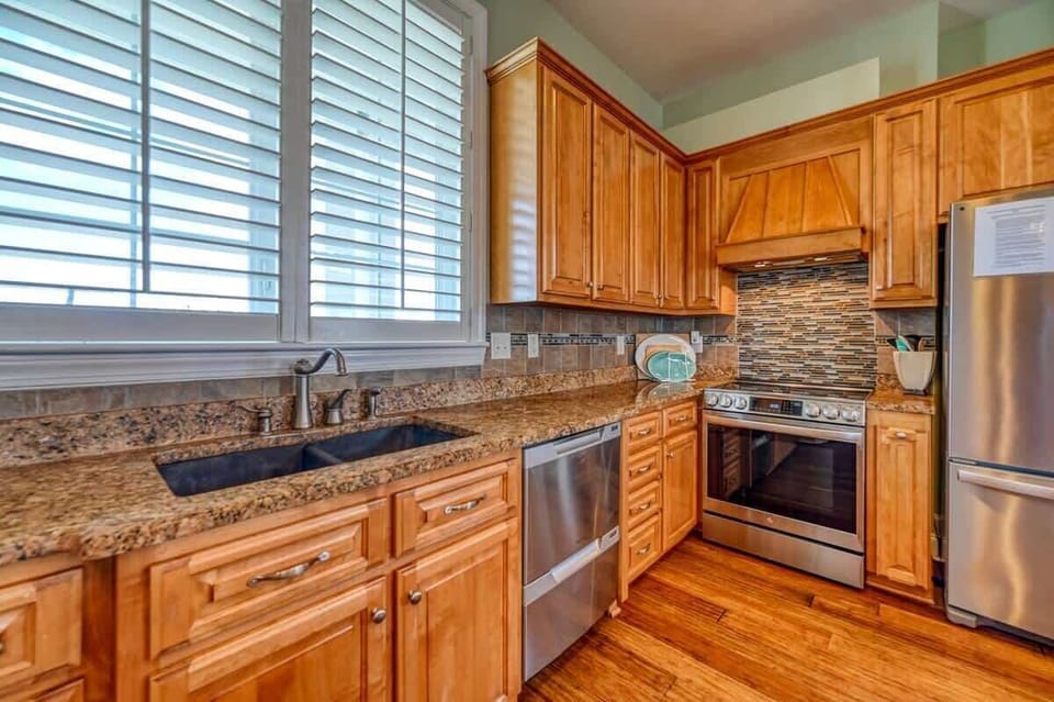 Kitchen with granite countertops