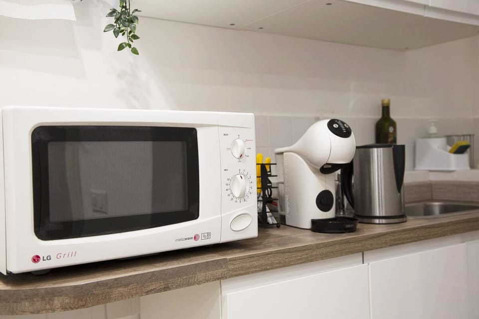Full-size fridge, microwave, dishwasher, toaster