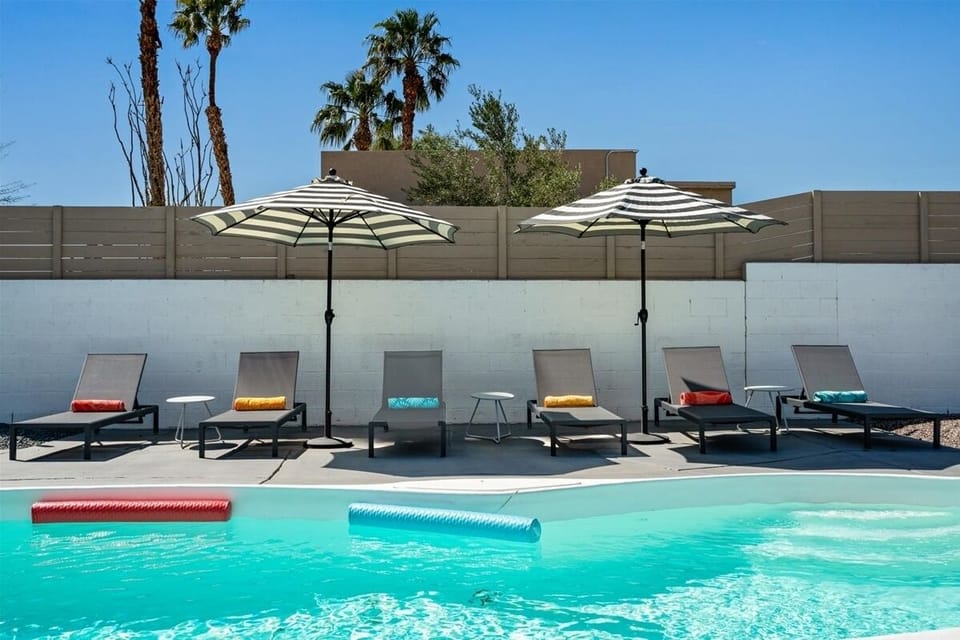 Your heated saltwater pool stays at 78°F year-round — or crank it to 85°F (fee) for an evening swim under the desert stars.