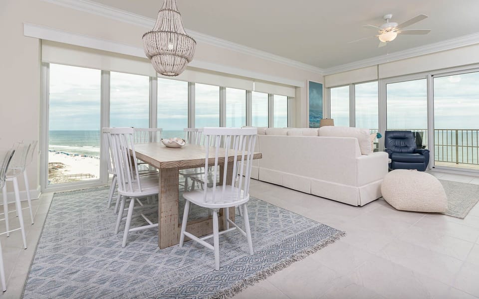 Savor meals or enjoy family game night with beach-front views and create memorable moments