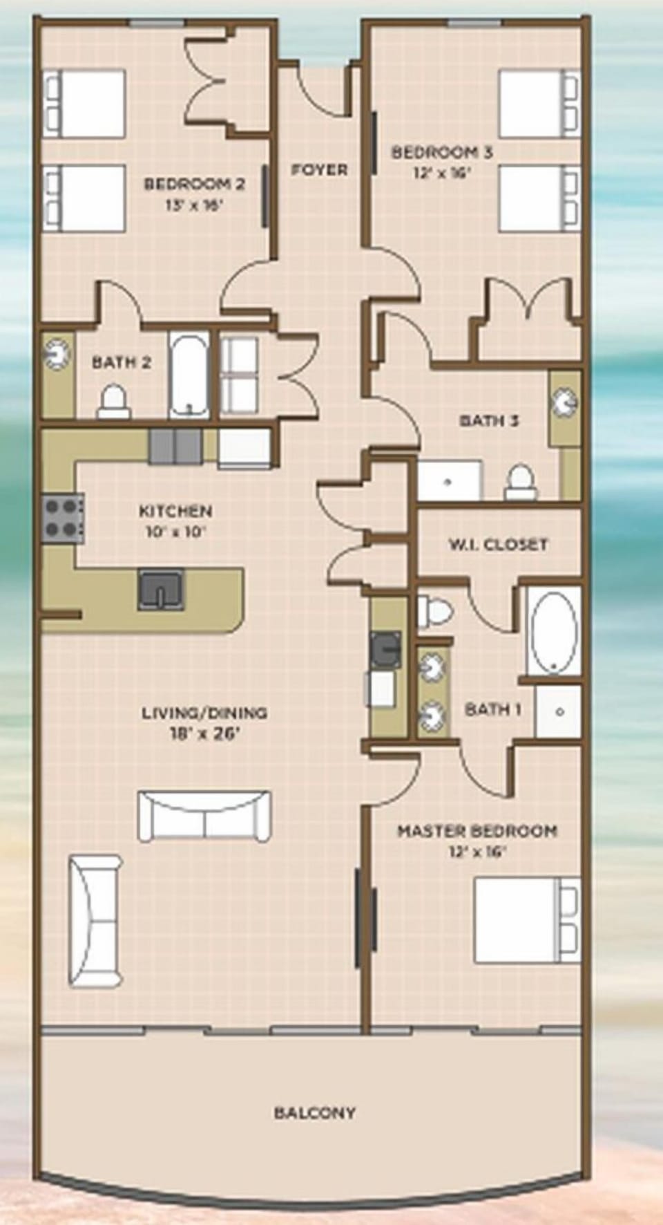 Explore this 3 bedroom 3 bath vacation rental with stunning views and beachfront balcony access from the master suite