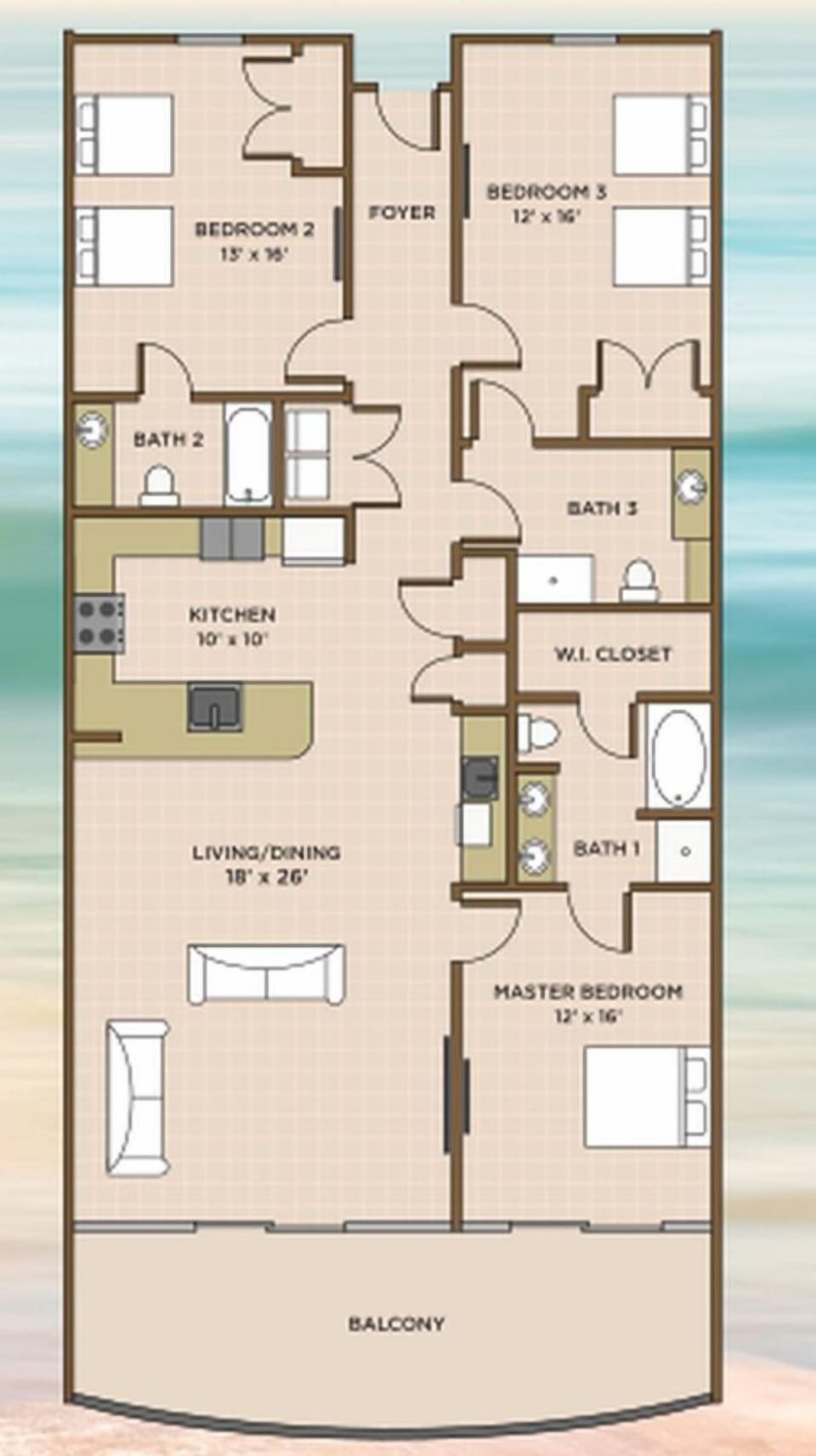 Explore this 3 bedroom 3 bath vacation rental with stunning views and beachfront balcony access from the master suite