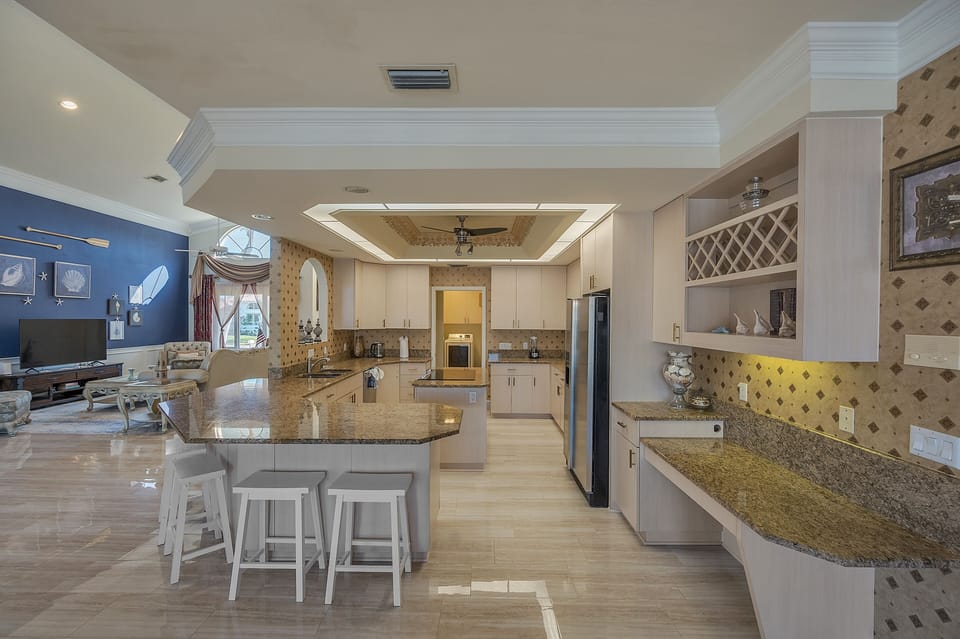 Indoors, Floor, Flooring, Kitchen, Ceiling Fan